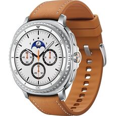 Galaxy Watch8 Classic | 46 мм | White | Hybrid/Camel | S/M/L, Размер: 46 мм, Цвет: White, Тип ремешка: Hybrid, Цвет ремешка: Camel, Размер ремешка: S/M/L, Подключение часов: Bluetooth / Wi-Fi